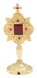 Golden Plated Reliquary with Stones H 20 cm
