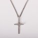 24" Sterling Silver Cross Necklace with Rope Design