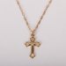 18" Gold Over Sterling Silver Cross With Cubic Zirconia Necklace