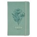 Faith Teal Floral Faux Leather Hardcover Notebook with Elastic Band Closure - 2 Corinthians 5:7