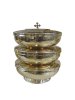 Set of 3 Stacking Ciboria with Lid in Gold Finish