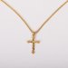 18" Gold Over Sterling Silver Cross Cut Necklace