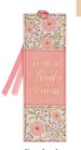 Bookmark Faux Leather Coral Floral Those Who Trust In The Lord Isa. 40:31