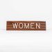 Sign Engraved Women Adhesive Back Walnut