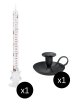 29.5cm Advent Candle: Winter Wildlife & Black Classic Candle Holder H 5 cm