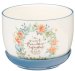 Sweet Friendship Bright Floral Wreath Ceramic Planter with Saucer - Proverbs 27:9