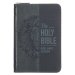 KJV Bible Mini Pocket Faux Leather, Black/Gray w/zipper