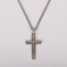 24" Sterling Silver Cross Necklace with Nail Design