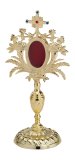 Gold Plated Reliquary with Stones H 33 cm