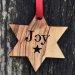 Olive Wood Star Decoration - Joy