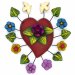 Heart with Flowers and Doves