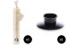 30.5 x 5 cm Large White Advent Candle (Mother & Child) & Lipped Black Metal Candle Holder