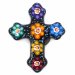 Mexican Painted Magnet Cross - Black