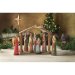 Set of 9, Resin Nativity set with house and cross, 6.5"H