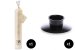 30.5 x 5 cm Large White Advent Candle (Nativity) & Lipped Black Metal Candle Holder