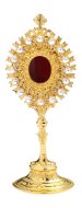 Golden Plated Reliquary with Stones H 20 cm
