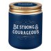 Glass Candle w/Screw Top Lid Navy Strong & Courageous Josh. 1:9