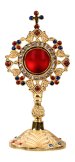 Gold Plated Reliquary with Stones