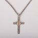 24" Sterling Two Toned Cross In Cross Design Necklace