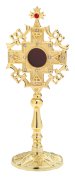 Gold Plated Reliquary with Stones H 24 cm