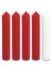Red & White Advent Candle Set (18" x 2") - Over Dipped