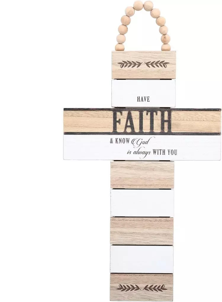 Cross Plaque-Have Faith & Know God (9.75" x 18")