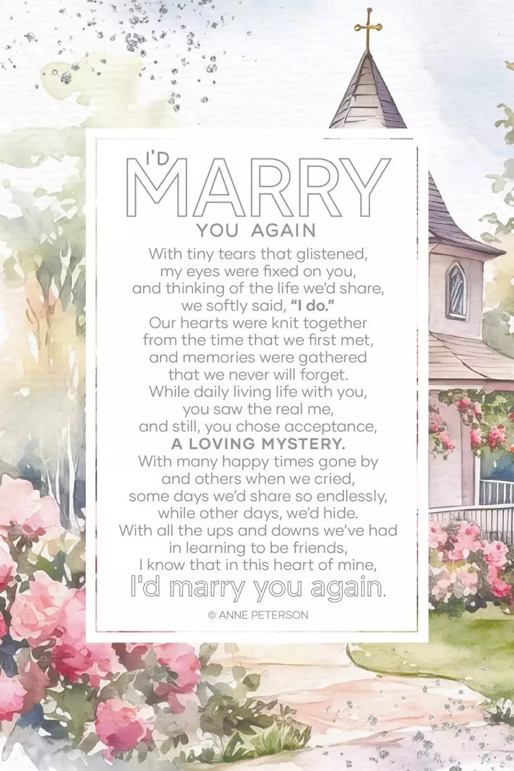 Plaque-Everyday-I'd Marry You Again (6 x 9)