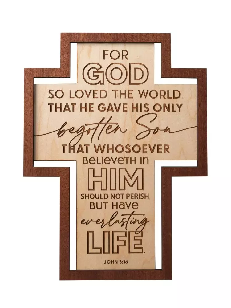 Plaque-Crosscut-For God So Loved (7.5 x 10) (John 3:6)