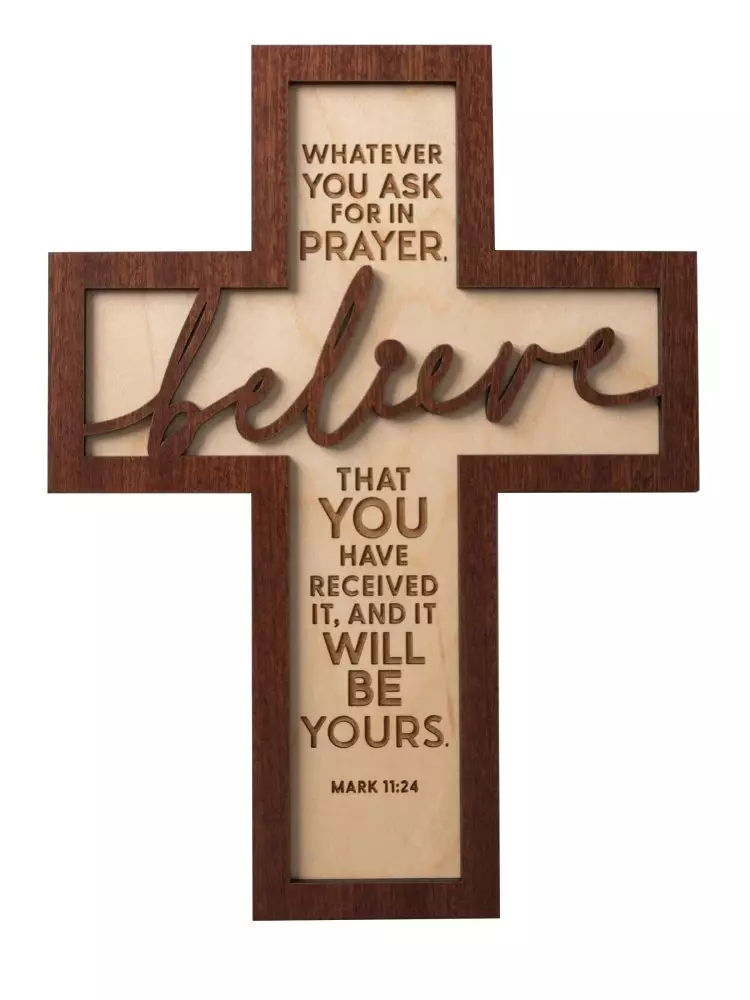Plaque-Crosscut-Whatever You Ask (7.5 x 10) (Mark 11:24)