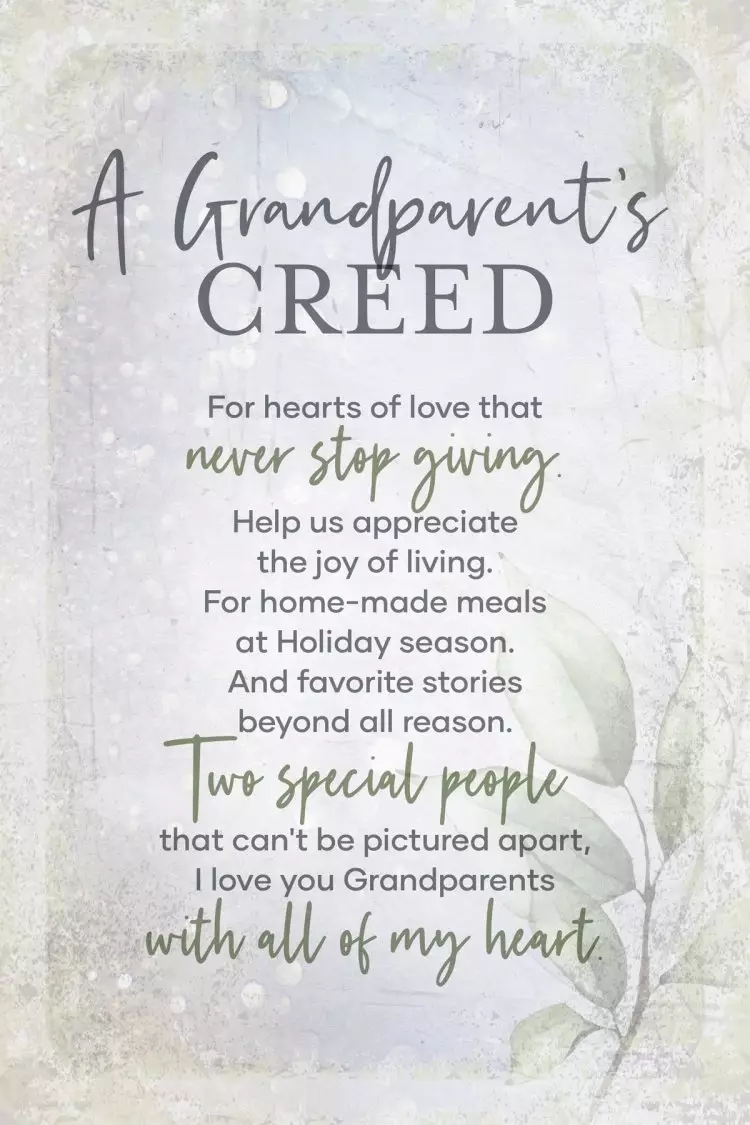Plaque-Joyful Living-Grandparent's Creed (6 x 9)