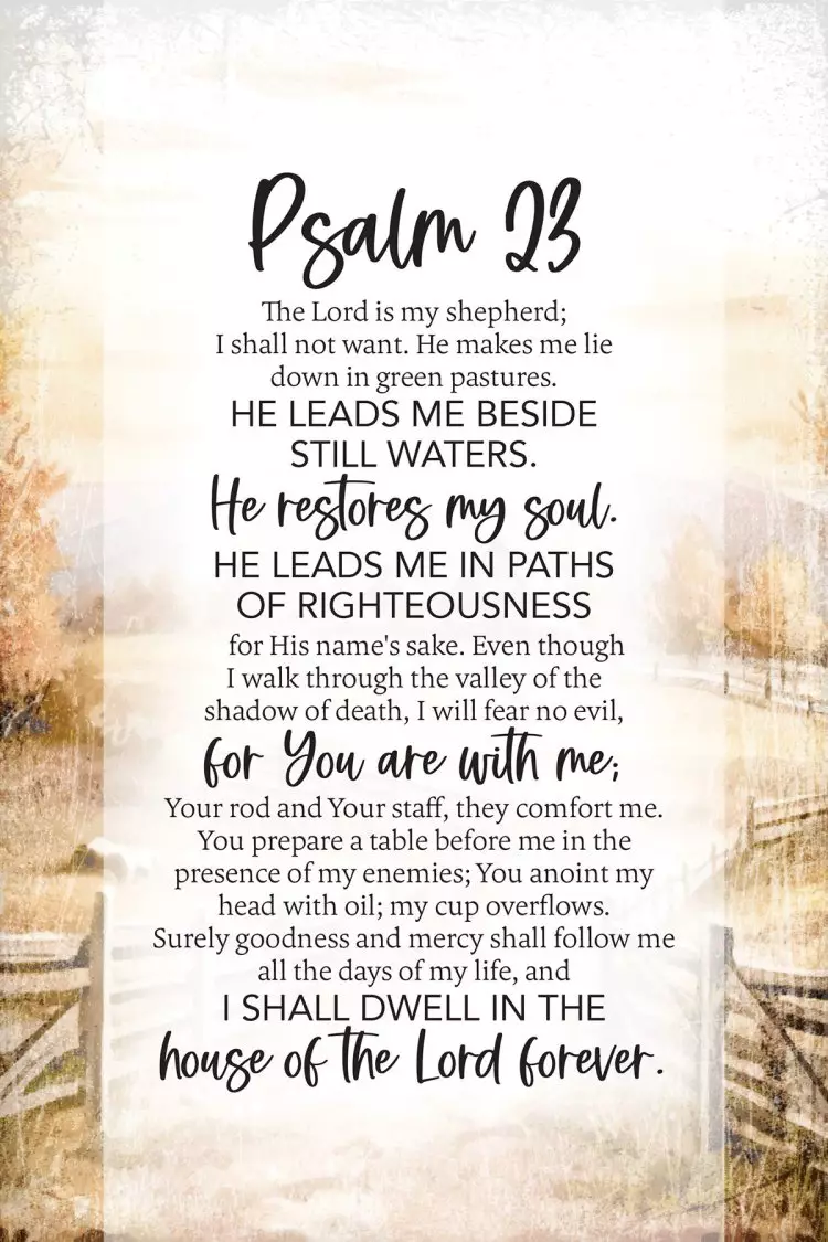 Plaque-Bereavement-Psalm 23 (6" x 9")