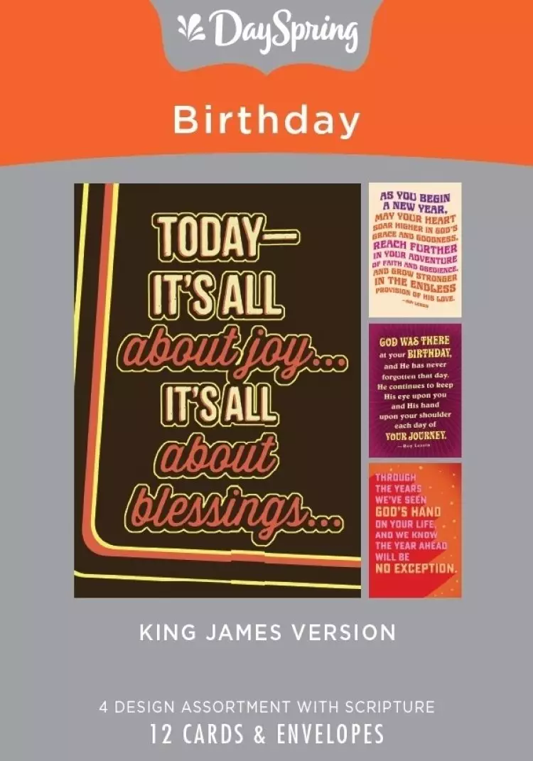 It's All About Joy & Blessings Box of 12 Birthday Cards