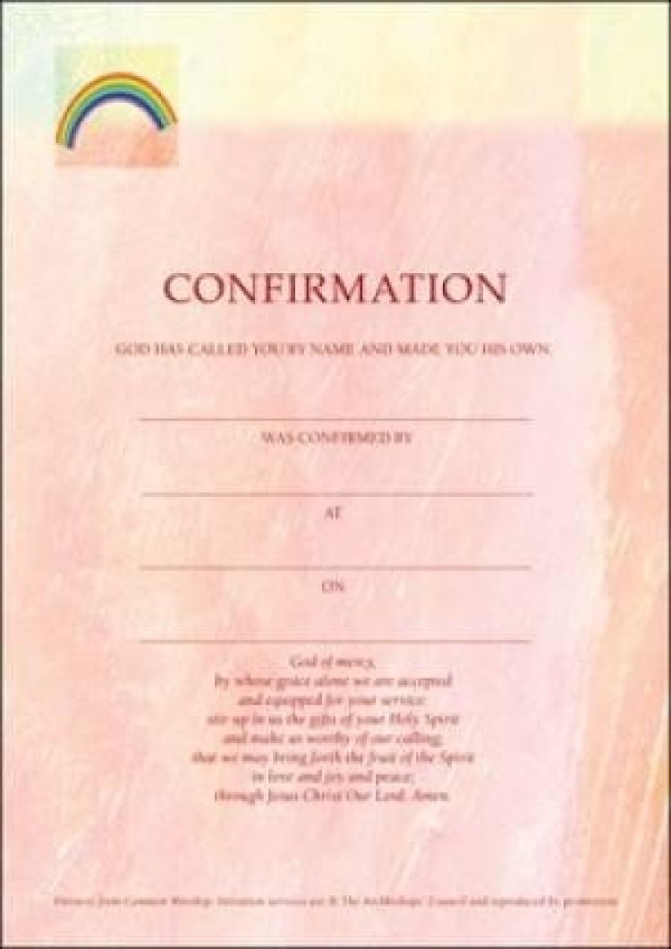 Confirmation Certificate (Pack of 10)