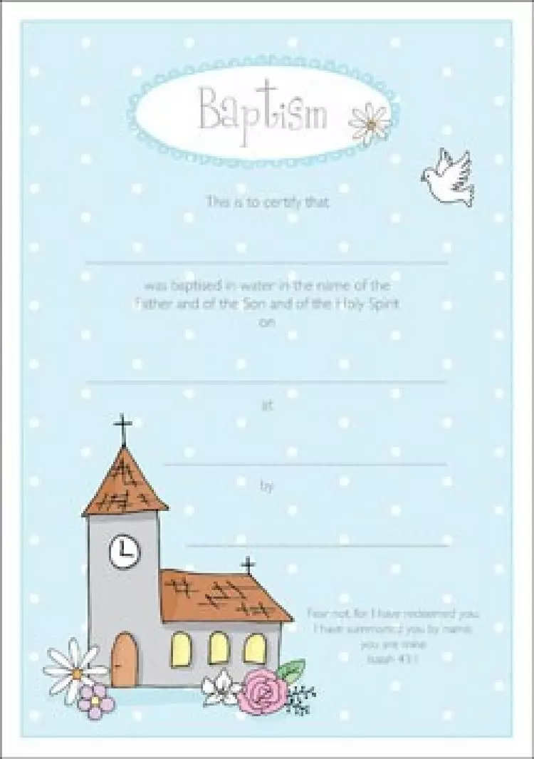 Certificate of Baptism Pack of 10