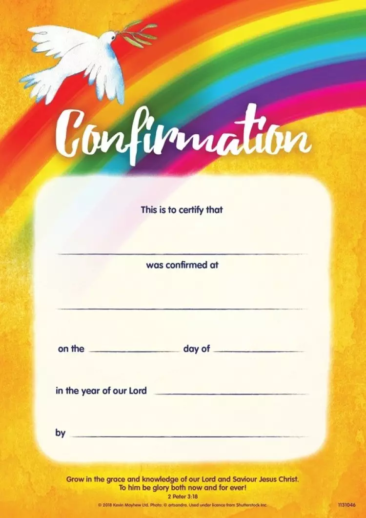Confirmation Certificate Pack of 10