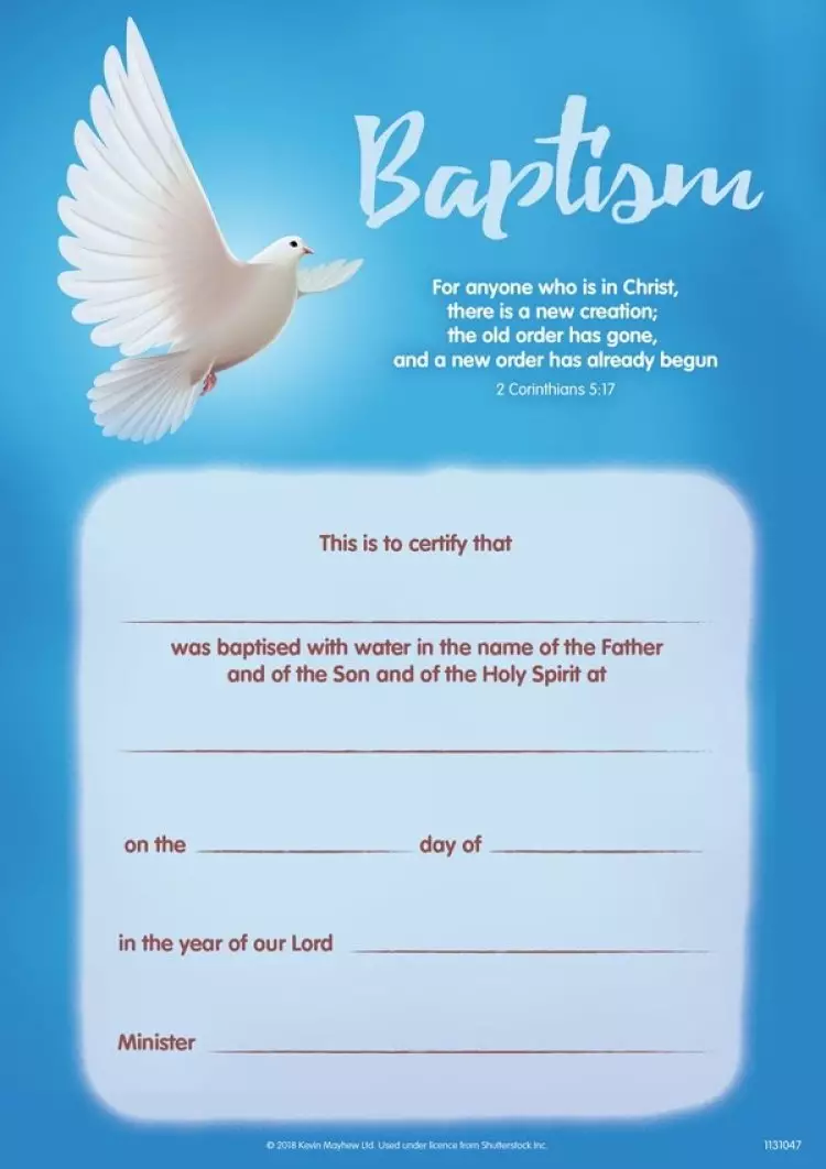 Baptism Certificate Pack of 10