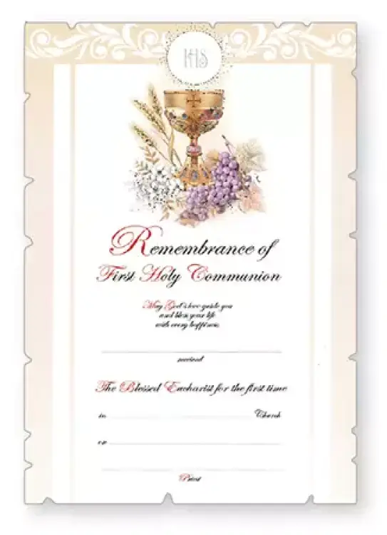 Symbolic Communion Certificate - Pale Pink
