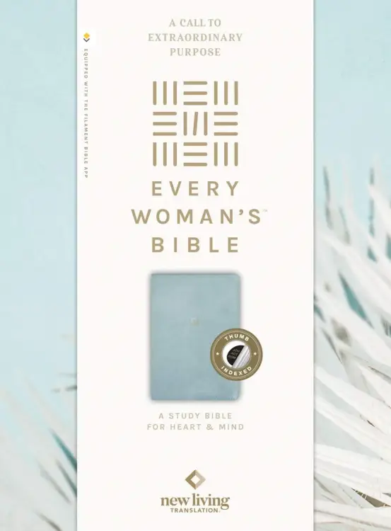 NLT Every Woman's Bible (LeatherLike, Sky Blue, Indexed, Red Letter, Filament Enabled)
