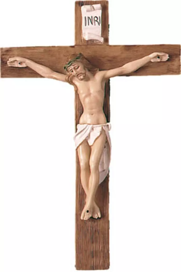Resin Hanging Crucifix 17 3/4 inch