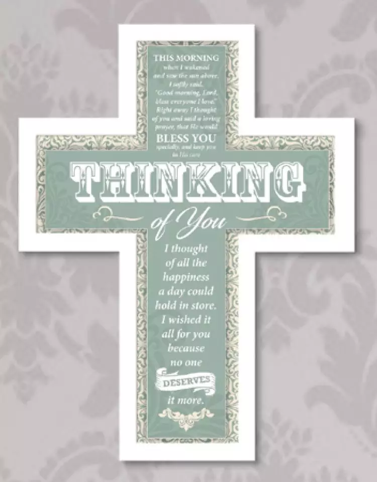 Wood Message Cross 10 3/4 inch/Thinking of You