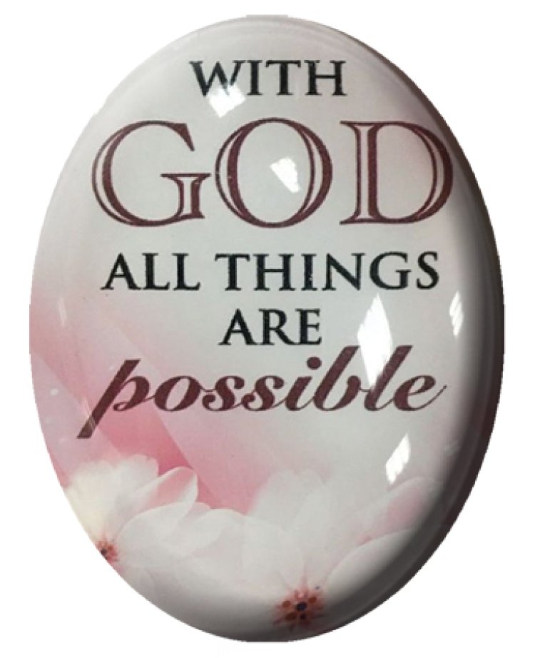 With God All Things Are Possible Glass Fridge Magnet