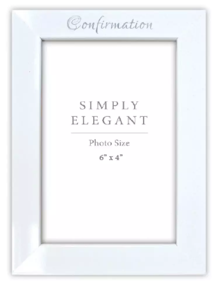 Confirmation Photo Frame/White Finish/Symbolic