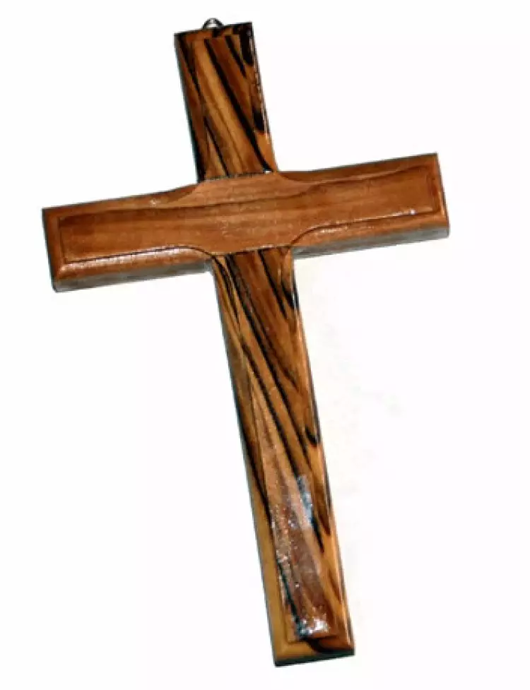 Plain Olive Wood Wall Mounted Cross