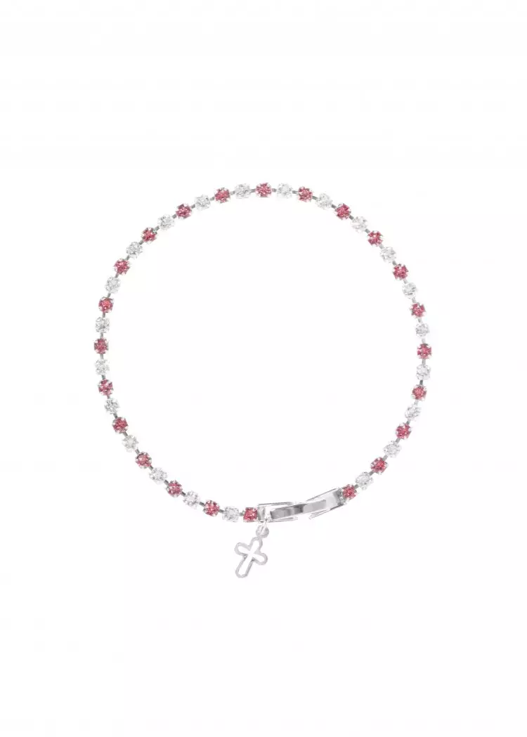 Light Rose and Clear Swarovski Crystal Bracelet