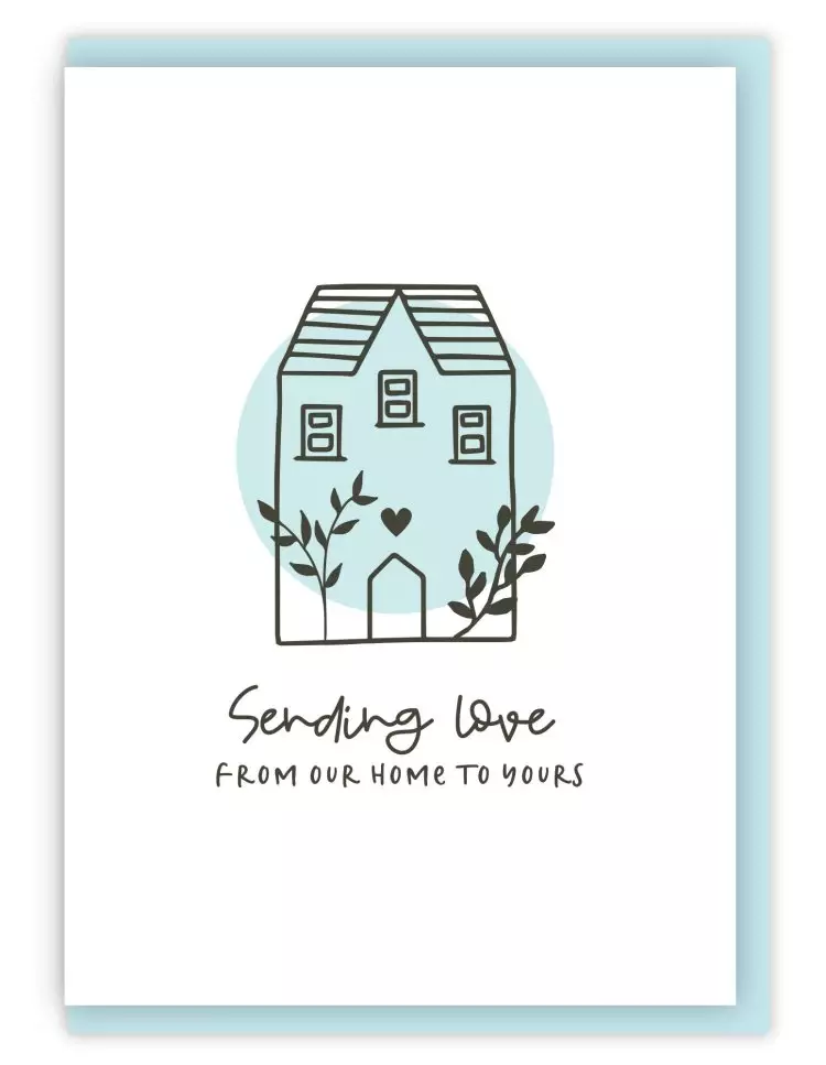 'Sending Love' (Scandi Home) with bible verse A6 Greeting Card