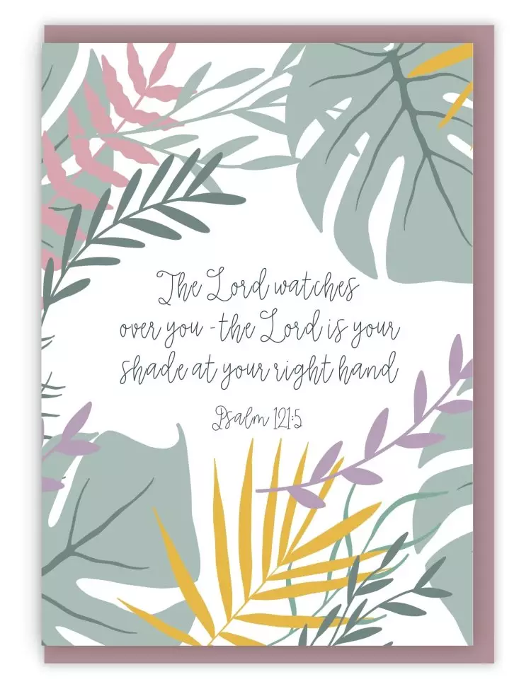 'The Lord watches over you' (Jungle Pink) A6 Greeting Card