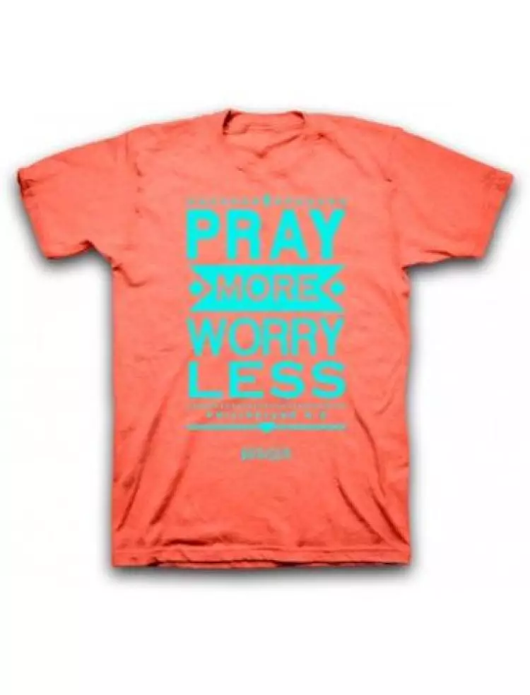 T-Shirt Pray More Worry Less Adult Small