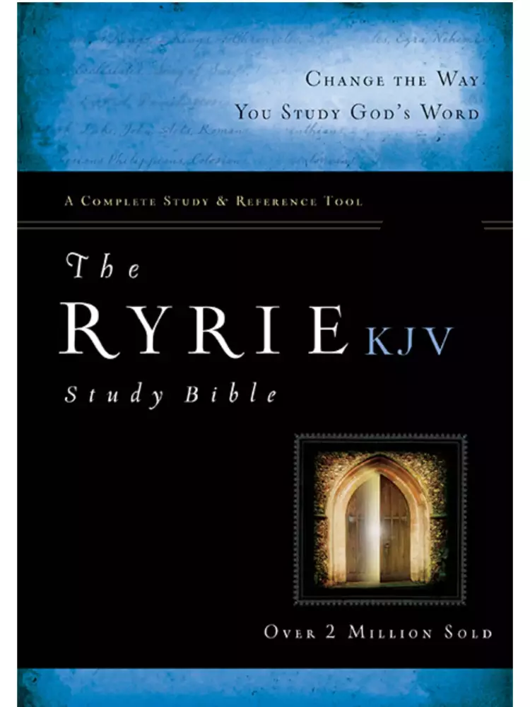KJV Ryrie Study Bible, Black, Bonded Leather, Full Colour Maps, Charts, Timelines, Diagrams, Concordance, Book outlines, Cross-references, Topical index