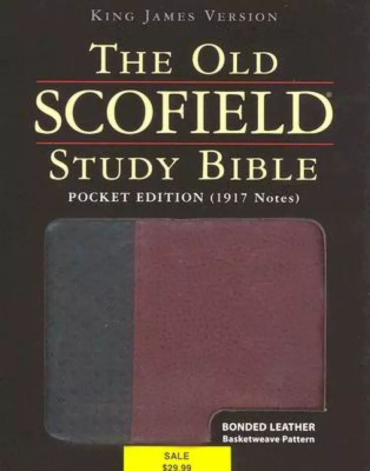 KJV Old Scofield Study Bible Pocket Edition Bonded Leather -  Black/Burgundy