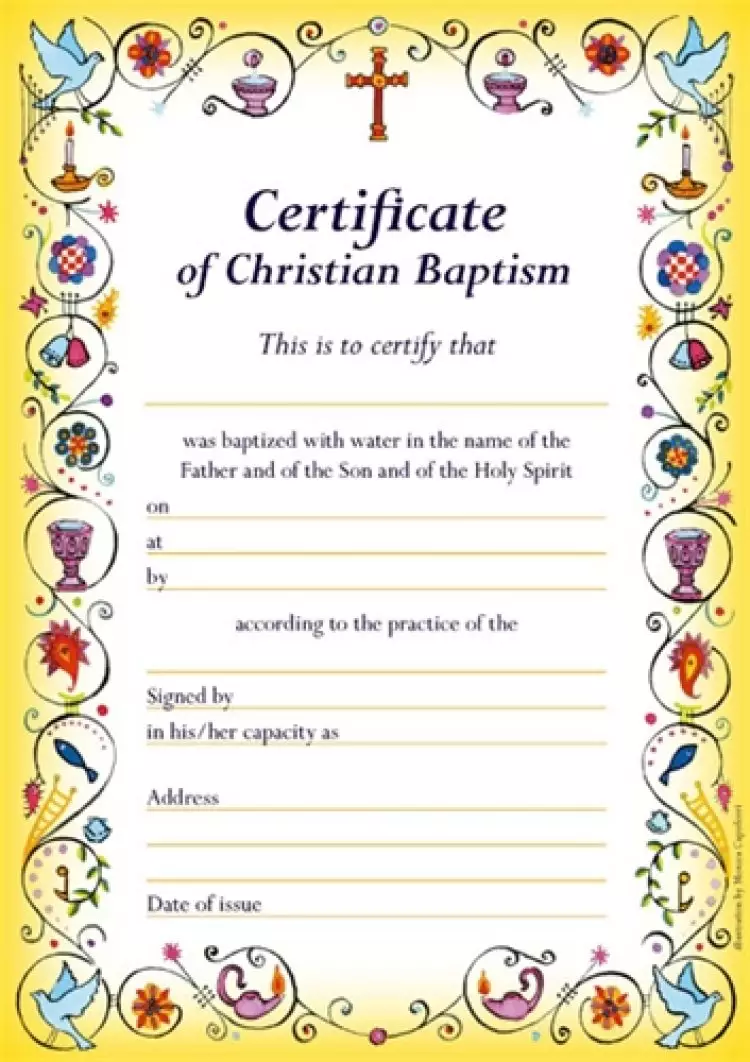 Certificate of Baptism - Pack of 20